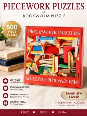 Bookworm Library Books Puzzle — Red Box, Multicolor Image